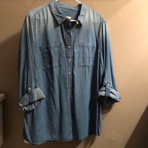 Long blue jean tunic